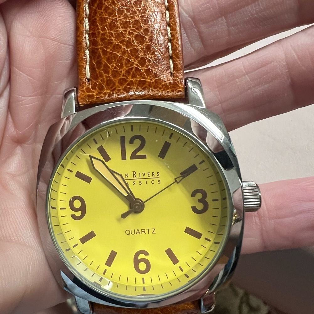 Joan Rivers Silver and Yellow Watch